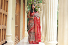 Load image into Gallery viewer, Mrunalini - Grey Sambalpuri cotton saree