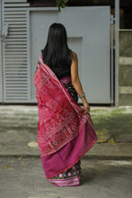 Load image into Gallery viewer, Elegant pink ikat pallu on Pasapalli cotton saree with traditional Odisha weaving design