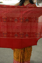 Load image into Gallery viewer, Traditional Odisha handloom saree with yellow body, red pallu, and tree motifs – Pasapali