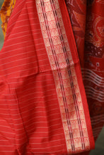 Load image into Gallery viewer, Heritage Sambalpuri cotton handloom saree featuring elephant, lion, and fish motifs in traditional Ikat weaving