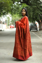 Load image into Gallery viewer, Elegant Sambalpuri handloom saree in red with tree designs and richly woven Ikat pallu – Pasapali