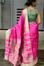 Load image into Gallery viewer, Tussar silk saree in pink