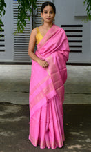 Load image into Gallery viewer, Pink Sambalpuri Tussar Silk Saree | Zari Border Pasapali