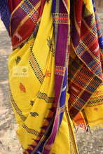 Load image into Gallery viewer, Turmeric Yellow Kotpad Saree with Aal & Indigo Borders