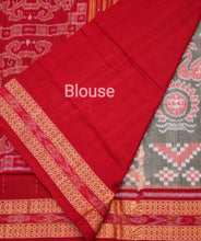 Load image into Gallery viewer, Grey Sambalpuri cotton saree