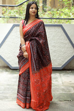 Load image into Gallery viewer, Hansa Lata - Mercerized Cotton Sambalpuri Saree with Floral Vine & Hansa Motifs