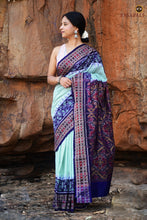 Load image into Gallery viewer, Kumudini Sambalpuri Cotton Saree — Aqua green Mercerized Cotton | Bandha | Pasapali