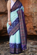 Load image into Gallery viewer, Kumudini Sambalpuri Cotton Saree — Aqua green Mercerized Cotton | Bandha | Pasapali