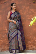 Load image into Gallery viewer, Mercerized cotton texture detail of Kusumalata — Bandha weave surface showing warp-weft ikat alignment, Sambalpuri handloom