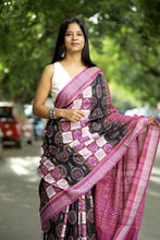 Load image into Gallery viewer, Mauve Pasapalli Saree in Mercerized Cotton with Tribal and Flower Motifs – Pasapali