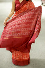 Load image into Gallery viewer, Agni Tribal - Mercerized Cotton Sambalpuri Saree with Tribal Motifs & Maroon Border
