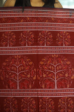 Load image into Gallery viewer, Gramya Drishya - Parvat-Sarita Kahaani - Sambalpuri Saree with Village Landscape Ikat Motifs