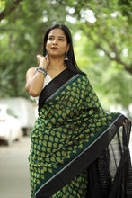 Load image into Gallery viewer, Banaja Rekha – The Dark Green Leaf Saree