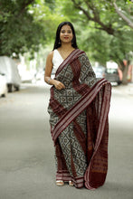 Load image into Gallery viewer, Grey Sambalpuri Cotton Saree | Mini Pasapalli Ikat – Pasapali