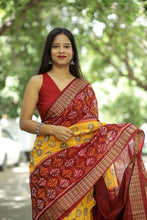 Load image into Gallery viewer, Vruksha Pravah - Mercerized Cotton Sambalpuri Saree with Vriksha (Tree of Life) Ikat Motif