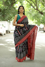 Load image into Gallery viewer, Black Sambalpuri Cotton Saree | Mayur Pasapali Ikat – Pasapali