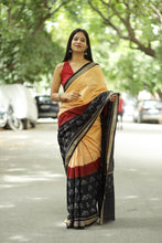 Load image into Gallery viewer, Triveni - Phula Butta & Striped Pallu