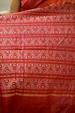 Load image into Gallery viewer, Agni Tribal - Mercerized Cotton Sambalpuri Saree with Tribal Motifs & Maroon Border