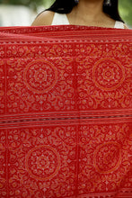 Load image into Gallery viewer, Orange & Maroon Sambalpuri Cotton Saree | Circular Flower Ikat – Pasapali