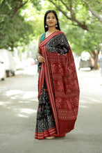 Load image into Gallery viewer, Black Sambalpuri Cotton Saree | Mayur Pasapali Ikat – Pasapali