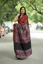 Load image into Gallery viewer, Rudrarekha - Dark Red Cotton Sambalpuri Saree with Tribal and Multicolor Bandha Motifs