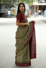 Load image into Gallery viewer, Dhara - Cotton Sambalpuri Saree with Leher Wave Motif