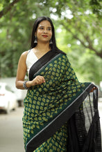 Load image into Gallery viewer, Banaja Rekha – The Dark Green Leaf Saree
