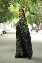 Load image into Gallery viewer, Banaja Rekha – The Dark Green Leaf Saree