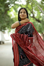 Load image into Gallery viewer, Black Sambalpuri Cotton Saree | Mayur Pasapali Ikat – Pasapali