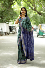 Load image into Gallery viewer, Green Sambalpuri Saree | Konark Chakra Natya Ikat – Pasapali