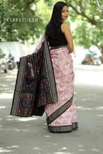 Load image into Gallery viewer, Baang - Mercerized Cotton Sambalpuri Saree with Baang Bird Motif & Rudraksha Border