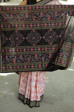 Load image into Gallery viewer, Baang - Mercerized Cotton Sambalpuri Saree with Baang Bird Motif & Rudraksha Border