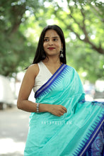 Load image into Gallery viewer, Mulberry Silk Sambalpuri Saree | Sea Green Fish Motif - Pasapali