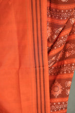 Load image into Gallery viewer, Mercerized Cotton Sambalpuri Saree Gaja Bandha Red & Orange - Pasapali