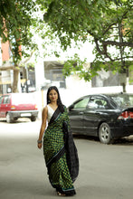 Load image into Gallery viewer, Banaja Rekha – The Dark Green Leaf Saree