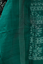 Load image into Gallery viewer, Black Mercerized Cotton Sambalpuri Saree with Geometric Floral Ikat – Pasapali