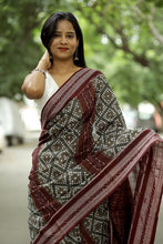 Load image into Gallery viewer, Grey Sambalpuri Cotton Saree | Mini Pasapalli Ikat – Pasapali