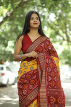 Load image into Gallery viewer, Vruksha Pravah - Mercerized Cotton Sambalpuri Saree with Vriksha (Tree of Life) Ikat Motif