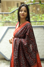 Load image into Gallery viewer, Hansa Lata - Mercerized Cotton Sambalpuri Saree with Floral Vine & Hansa Motifs