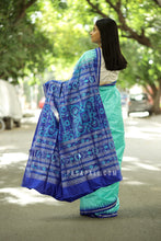 Load image into Gallery viewer, Mulberry Silk Sambalpuri Saree | Sea Green Fish Motif - Pasapali
