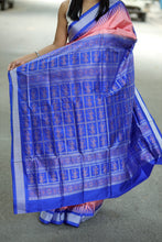 Load image into Gallery viewer, Mulberry Silk Sambalpuri Saree | Nritya Kanya Pink & Blue - Pasapali
