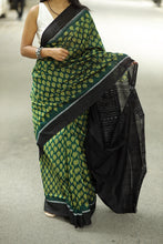 Load image into Gallery viewer, Banaja Rekha – The Dark Green Leaf Saree