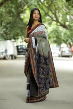 Load image into Gallery viewer, Mercerized Cotton Sambalpuri Saree | Tribal Peacock Ikat – Pasapali