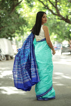 Load image into Gallery viewer, Mulberry Silk Sambalpuri Saree | Sea Green Fish Motif - Pasapali