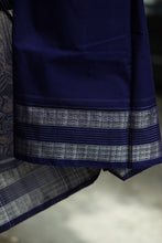 Load image into Gallery viewer, Neel Matsya - Sambalpuri Saree with Silver Fish & Floral Motifs