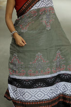 Load image into Gallery viewer, Mercerized Cotton Sambalpuri Saree | Tribal Peacock Ikat – Pasapali