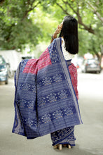 Load image into Gallery viewer, Leher - Mercerized Cotton Sambalpuri Saree with Lehri Wave & Bird Motifs