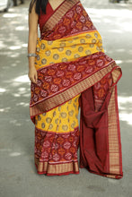 Load image into Gallery viewer, Vruksha Pravah - Mercerized Cotton Sambalpuri Saree with Vriksha (Tree of Life) Ikat Motif