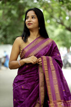 Load image into Gallery viewer, Kanakpriya - Mulberry Silk Sambalpuri Saree with Golden Tissue Phoda Kumbha Border