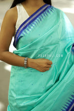 Load image into Gallery viewer, Mulberry Silk Sambalpuri Saree | Sea Green Fish Motif - Pasapali